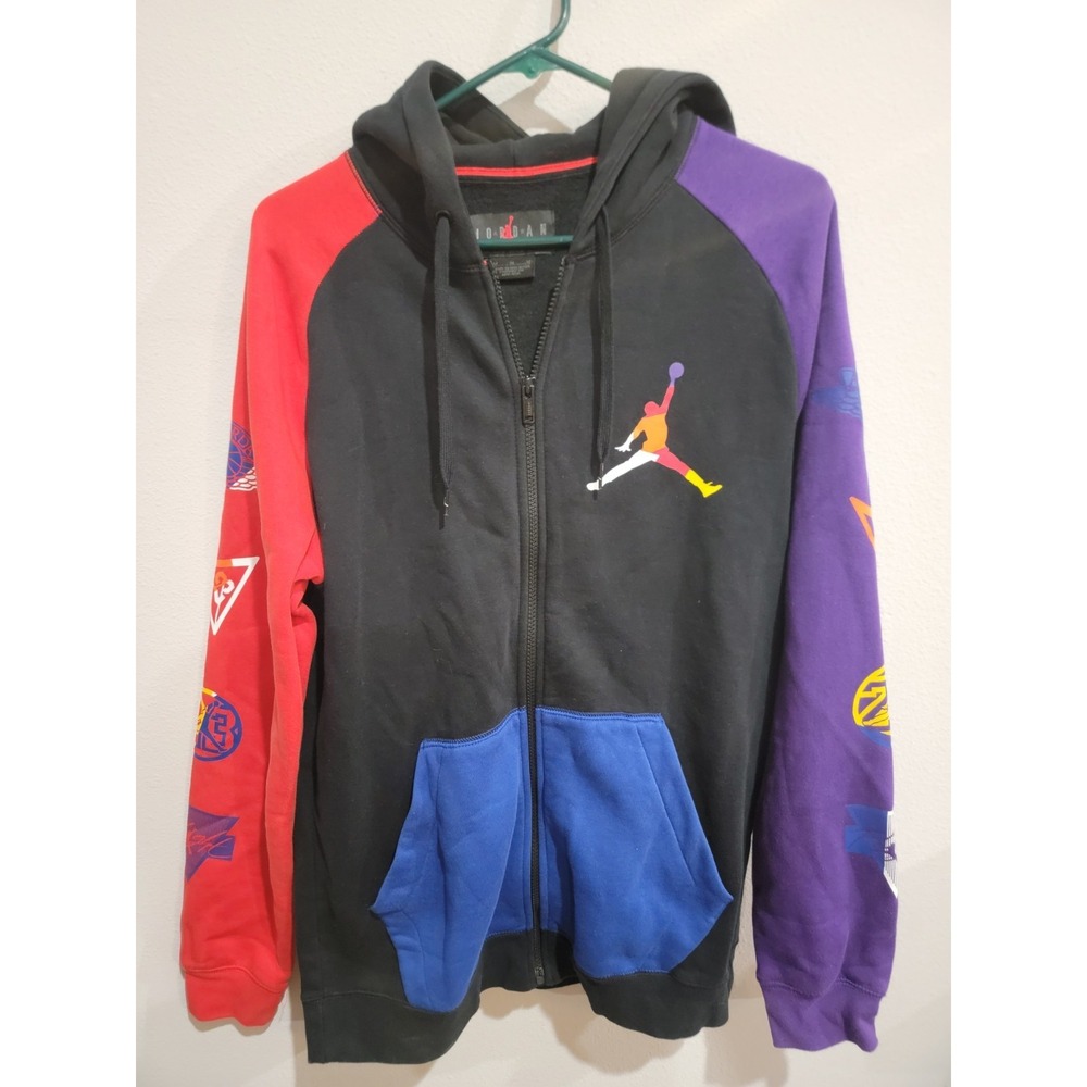 Air Jordan Mens Medium Rivals Full-Zip Hoodie Sweatshirt CJ6155-011 Black